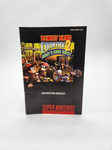 Donkey Kong Country 2: Diddy’s Kong Quest Manual Only SNES Instruction Booklet