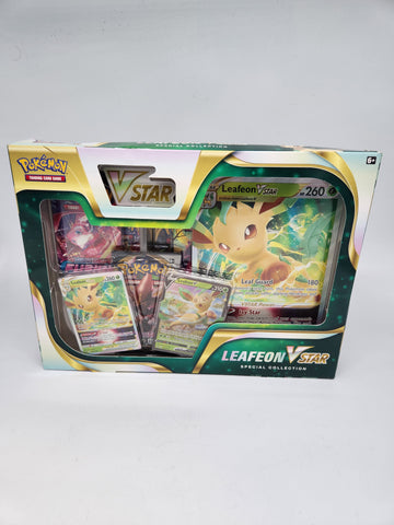 Pokemon Cards: Leafeon VSTAR Special Collection Box.