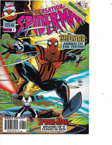 Sensational Spider-Man #8 comic featuring the Looter!