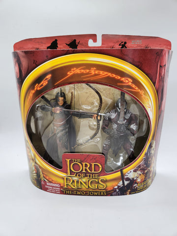 Lord Of The Rings Action Figures Elvin Archer And Berserker  Uruk-Hai.