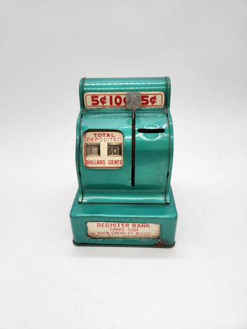 1950s Louis Marx & CO. Register Bank Three Coin 5¢ 10¢ 25¢ 1950's Toy.