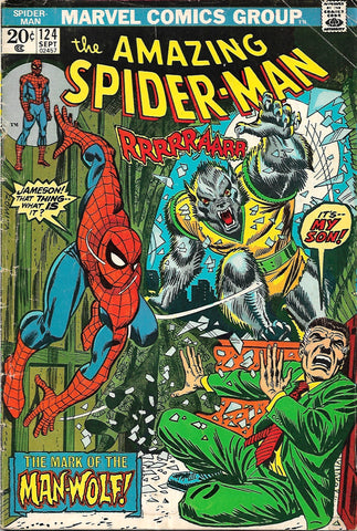 Amazing Spider-Man #124 1973-MARVEL COMICS- 1st Man-Wolf..