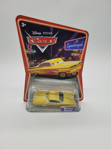 Disney Pixar Cars Yellow Ramone Supercharged Die-Cast Low Rider w/ Flames 2005.