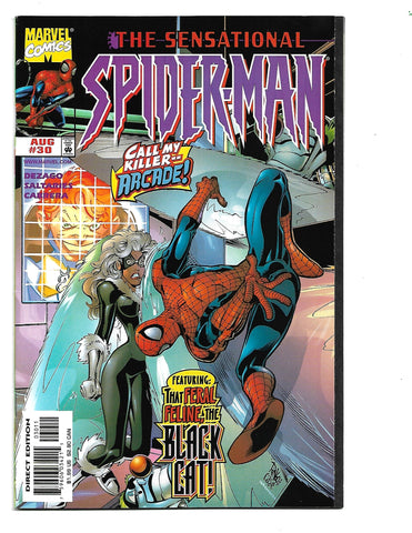 Sensational Spider-Man #30 NM 9.4 MARVEL COMICS 1998 BLACK CAT ARCADE.