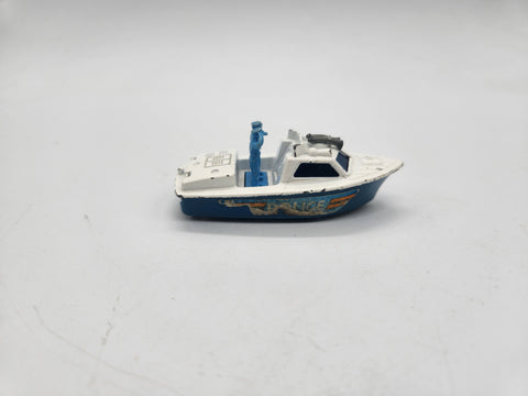 1976 Matchbox Superfast Police Launch Boat Red White.