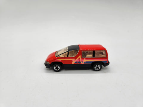 1990 Hot Wheels Chevy Lumina, Red w/Pink, Blackwalls.