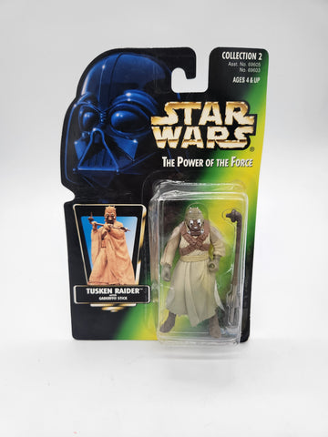 Star Wars Power of the Force Green Hologram Card Tusken Raider Action Figure.