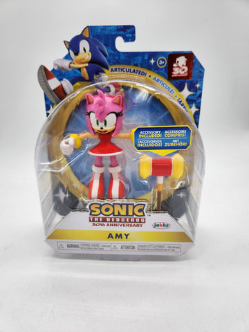 Sonic The Hedgehog - AMY with Piko Piko Hammer 4" Action Figure Jakks.