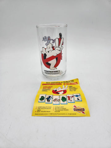 1989 Ghostbusters II Six Eyes Glass with promo slip Sunoco.
