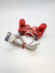 Original Sony PlayStation One PS1 Analog Controller Clear Crimson Red.