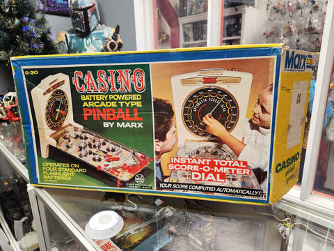 1973 Casino Battery Powered Arcade Type Pinball By MARX in Orig Box, #G-210