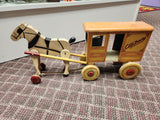 Vetcraft 1935 City Dairy Horse & Milk Wagon Toy-Tin Litho & Wood.