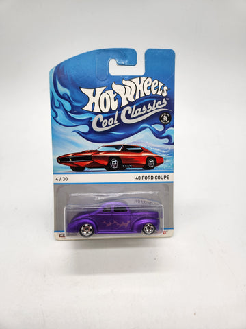 2014 Hot Wheels Cool Classics #4 '40 Ford Coupe Red car on card Y9427.