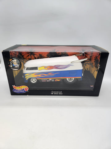 Hot Wheels Collectibles Customized VW Drag Bus NIB 1:18 Scale.
