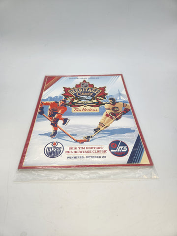 2016 NHL Heritage Classic Program Tim Hortons Oilers Jets Stanley Cup Hockey.