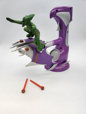 Spider-Man Electronic Battle Attack Goblin Glider W/ Figure Toy Biz 2002 Seedisc.