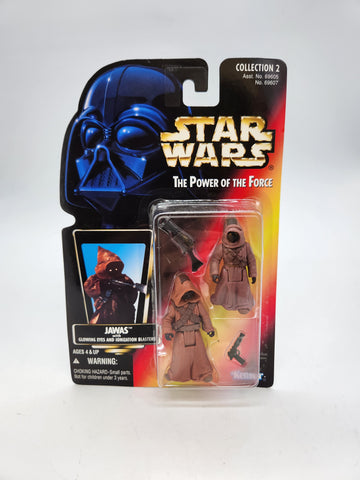 1996 Hasbro Star Wars Power Of The Force Jawas Action Figure 2 Pack RED CARD.