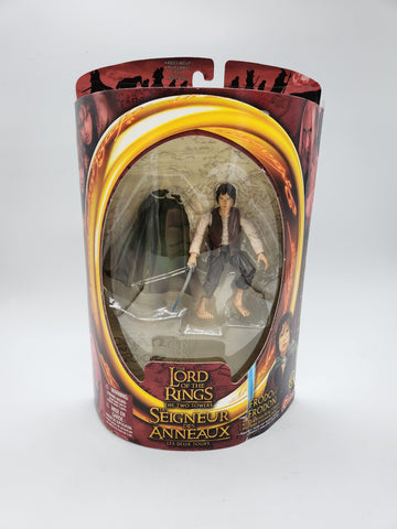 Toy Biz Lord Of The Rings Two Towers Frodo w/Light up Sting Sword Action Figure.