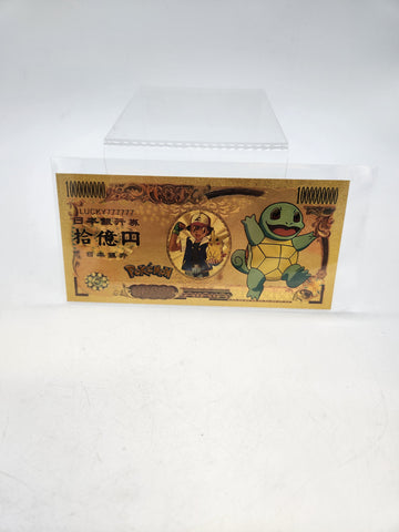 Pokemon 24K Plated Gold Foil Note Bill Yen Money Novelty.