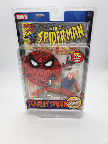 2001 Marvel Spider-Man Toy Biz Scarlet Spider Action Figure Web of Spider-man NIB.