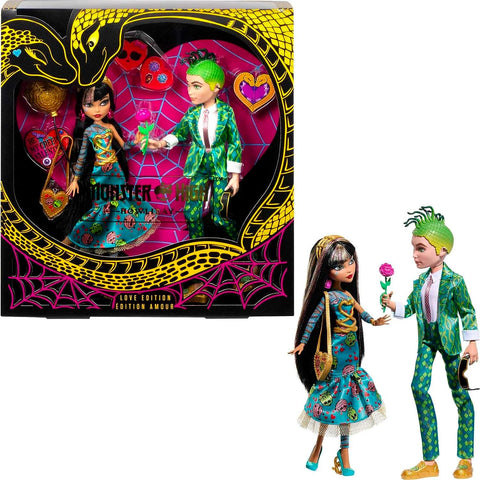 Monster High Dolls, Cleo De Nile and Deuce Gorgon Two-Pack, Valentine’s Day Collector Dolls.