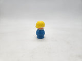 Vintage FISHER PRICE Little People Blue Shirt Girl Blonde Plastic HAIR.