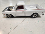 The ACME 1:18 Tom's Garage 1970 Chevrolet C-10 Drag Pickup Truck in white RARE. 🔥