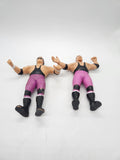 Vintage 1980s WWF LJN Hart Foundation Action Figures - Bret Hart & Jim Neidhart.