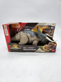 Jurassic World Rebirth Wild Roar Nasutoceratops Dinosaur.