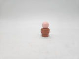 Vintage Fisher Price Little People Boy Orange Base Painted Red Hair Wood body 1970s.