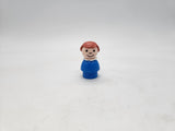 Vintage 1970s Fisher Price Little People Girl Figure Blue Body Brown Hair.