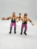 Vintage 1980s WWF LJN Hart Foundation Action Figures - Bret Hart & Jim Neidhart.