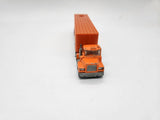 Hot Wheels Steering Rigs Allied Trailer Peterbilt Orange Cab.