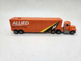 Hot Wheels Steering Rigs Allied Trailer Peterbilt Orange Cab.