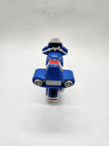 Vintage 1999 Power Rangers Blue Motorcycle Toy by BANDAI Complete.