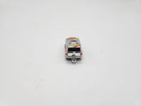 Small Micro Machine Chevy Blazer Silver with Yellow & Red Trim Chome.