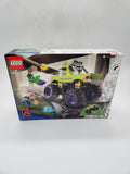 LEGO 76312 Marvel The Hulk Truck vs. Thanos Monster Truck.
