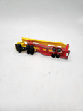 Vintage Majorette Mercedes Semi Tractor Trailer Car Hauler Truck Red & Yellow.