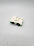 Vintage Fisher Price Little People Green White Two Person Car.