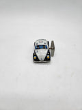 Yonezawa VW Volkswagon Beetle Police Wind Up Works Vintage Tin Litho Japan.