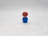 Vintage 1970s Fisher Price Little People Girl Figure Blue Body Brown Hair.