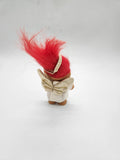 Vintage RUSS Christmas Angel Wings Troll Doll Red Hair Toy  White Gold Halo.