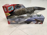 Jurassic World Rebirth Bite N Blast Mosasaurus Mini Dilophosaurus Action Figure.