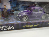Wednesday TV VW Beetle with Wednesday 1:24 Scale Diecast Vehicle Car Purple.