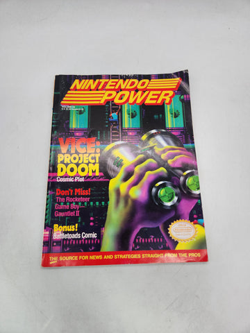 Nintendo Power Magazine Vice Project Doom Volume 24 1991 with Inserts Poster.