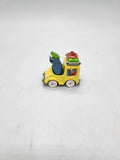 Vintage Sesame Street Playskool Cookie Monster Taxi  Diecast Yellow Vehicle.