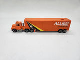 Hot Wheels Steering Rigs Allied Trailer Peterbilt Orange Cab.