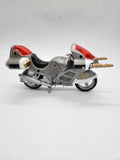 Vintage 1999 Power Rangers Silver Motorcycle Toy by BANDAI Complete.