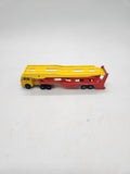 Vintage Majorette Mercedes Semi Tractor Trailer Car Hauler Truck Red & Yellow.