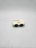Vintage Fisher Price Little People Green White Two Person Car.